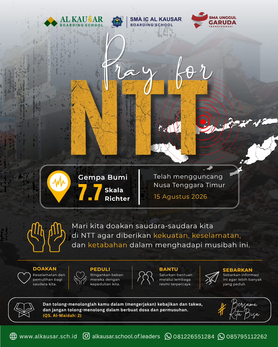 Pray for NTT setelah gempa NTT 15 Agustus 2026