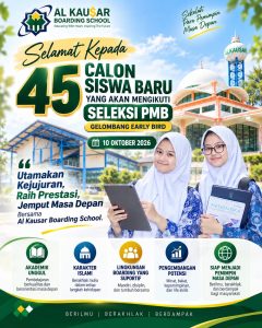 Peserta mengikuti Seleksi PMB Al Kausar Boarding School Tahun Ajaran 2027/2028